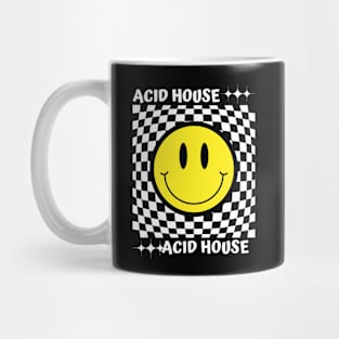 ACID HOUSE  - Checker Smiley (White) Mug